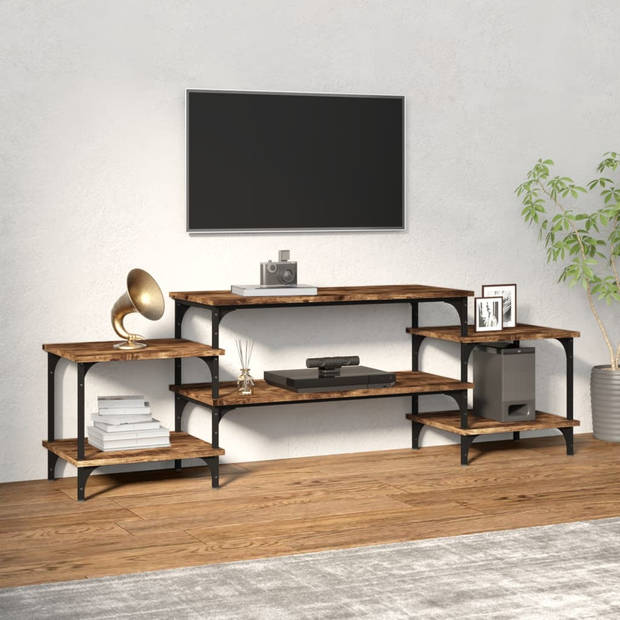 The Living Store TV-meubel - trendy en praktisch - opbergruimte - stevig blad - aanpasbare poten - gerookt eiken -