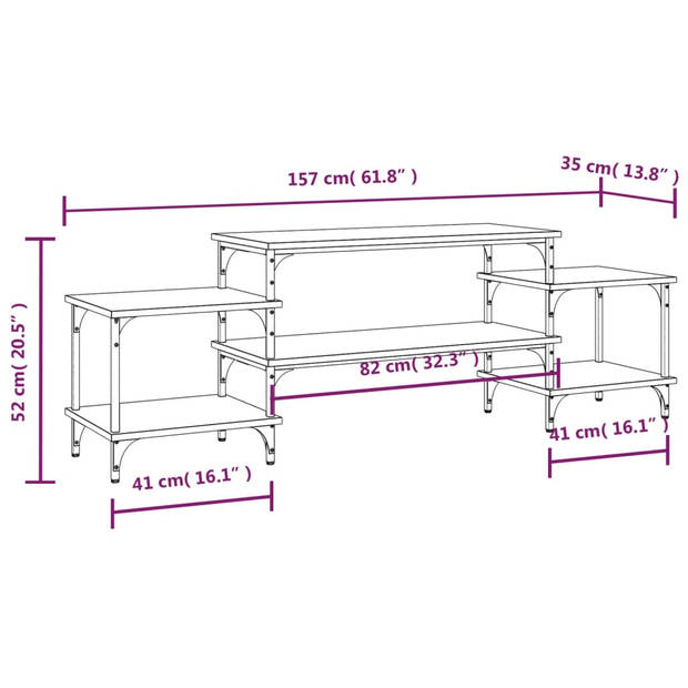 The Living Store TV-meubel - trendy en praktisch - opbergruimte - stevig blad - aanpasbare poten - gerookt eiken -