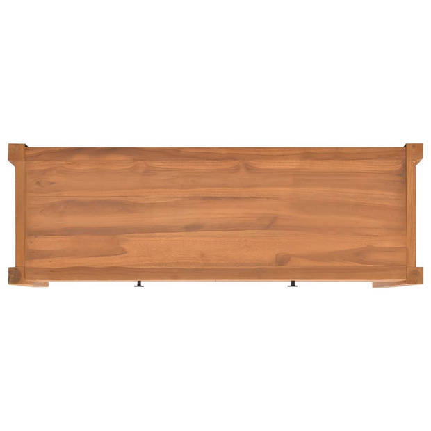 The Living Store Houten TV-meubel - Teakhout - 120 x 40 x 45 cm - Rustiek design