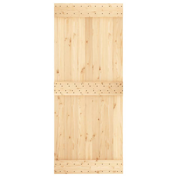 The Living Store Schuifdeur Massief Grenenhout - 85 x 3.6 x 210 cm - Inclusief Hardwareset