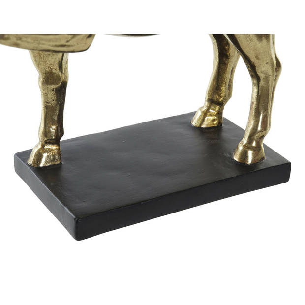 Items Home decoratie dieren beeldje - Paard - 24 x 25 cm - voor binnen - goud kleur - Beeldjes