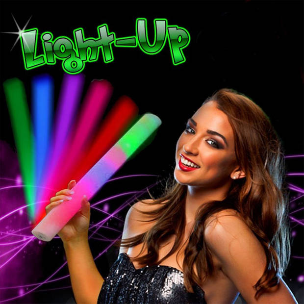 Led foam stick/lichtstaaf multi colour 45 cm - Verkleedattributen