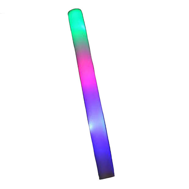 Seventies/disco thema - LED foam stick/lichtstaaf - 4x stuks - multi colour - 45 cm - Verkleedattributen