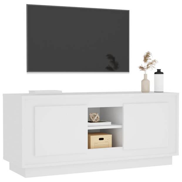 The Living Store TV-meubel - Trendy - Praktisch - Opbergruimte- 4 vakken - Stevig blad - Praktische deuren -