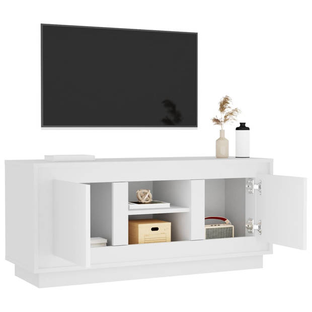 The Living Store TV-meubel - Trendy - Praktisch - Opbergruimte- 4 vakken - Stevig blad - Praktische deuren -