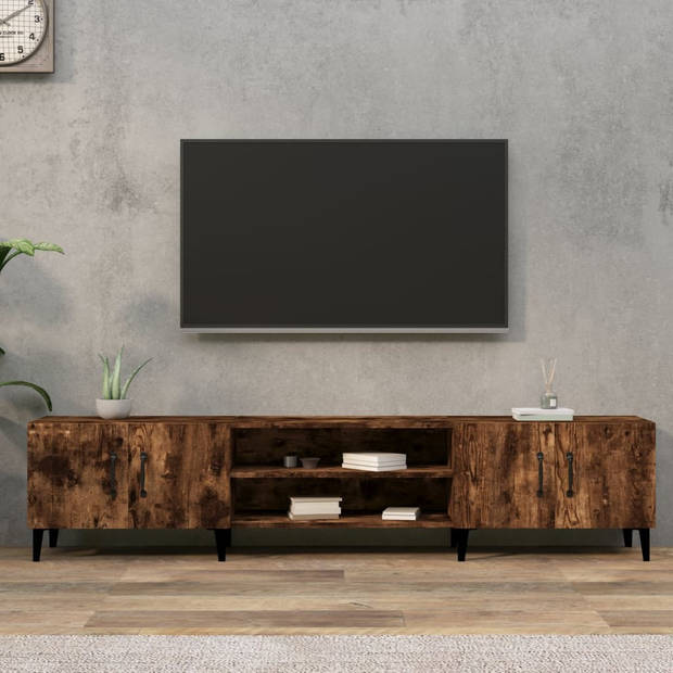 The Living Store TV-meubel - trendy - tv-kast - afmeting- 180x31.5x40cm - ken- gerookt eiken