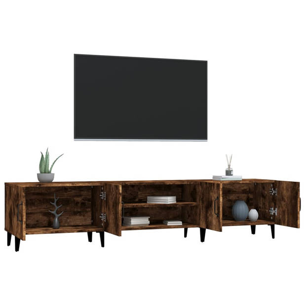 The Living Store TV-meubel - trendy - tv-kast - afmeting- 180x31.5x40cm - ken- gerookt eiken