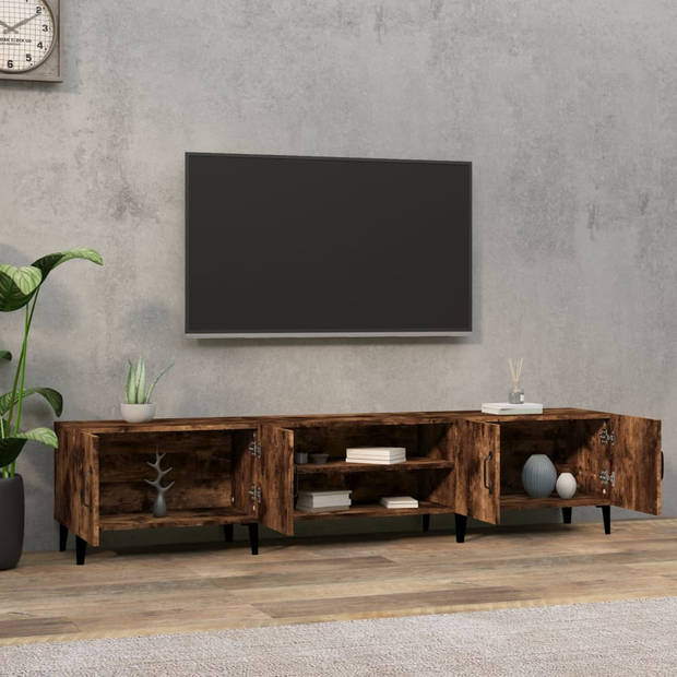 The Living Store TV-meubel - trendy - tv-kast - afmeting- 180x31.5x40cm - ken- gerookt eiken