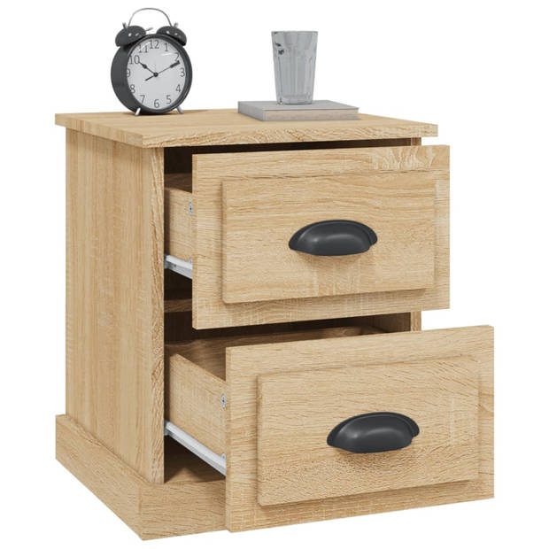 vidaXL Nachtkastjes 2 st 39x39x47,5 cm bewerkt hout sonoma eikenkleur