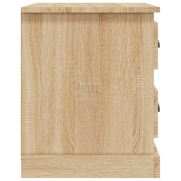 vidaXL Nachtkastjes 2 st 39x39x47,5 cm bewerkt hout sonoma eikenkleur