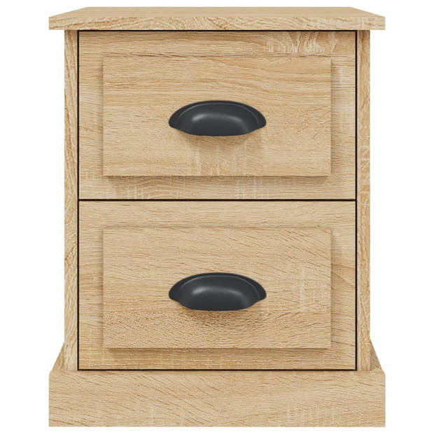 vidaXL Nachtkastjes 2 st 39x39x47,5 cm bewerkt hout sonoma eikenkleur