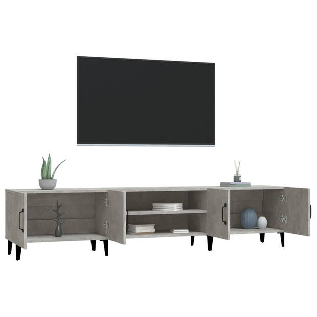 vidaXL Tv-meubel 180x31,5x40 cm bewerkt hout betongrijs