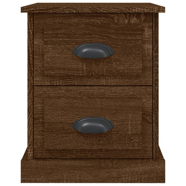 vidaXL Nachtkastjes 2 st 39x39x47,5 cm bewerkt hout bruin eikenkleur