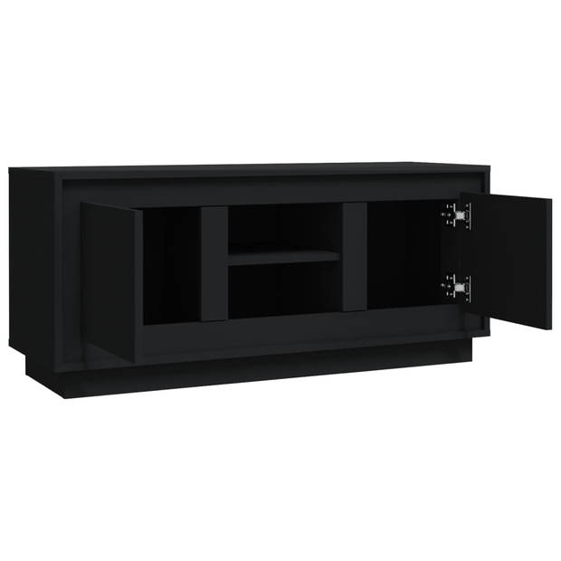 The Living Store Tv-meubel - zwart - 102 x 35 x 45 cm - trendy en praktisch