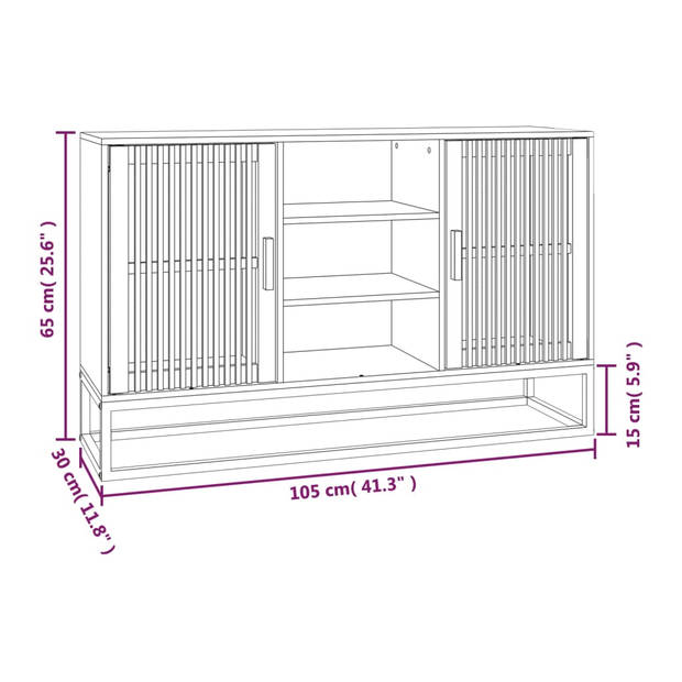 vidaXL Dressoir 105x30x65 cm bewerkt hout