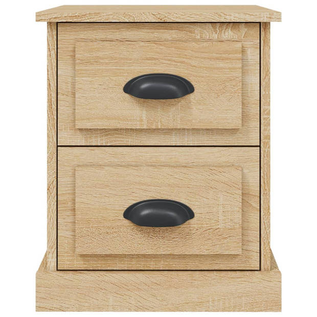 vidaXL Nachtkastje 39x39x47,5 cm bewerkt hout sonoma eikenkleurig