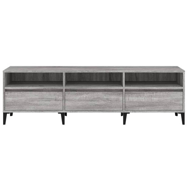 The Living Store Tv-kast Industrial - Grijs Sonoma Eiken - 150 x 30 x 44.5 cm - Opbergruimte