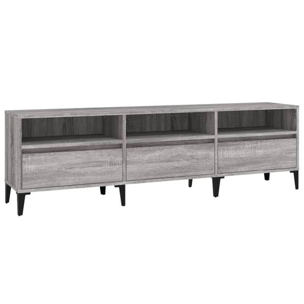 vidaXL Tv-meubel 150x30x44,5 cm bewerkt hout grijs sonoma eikenkleurig