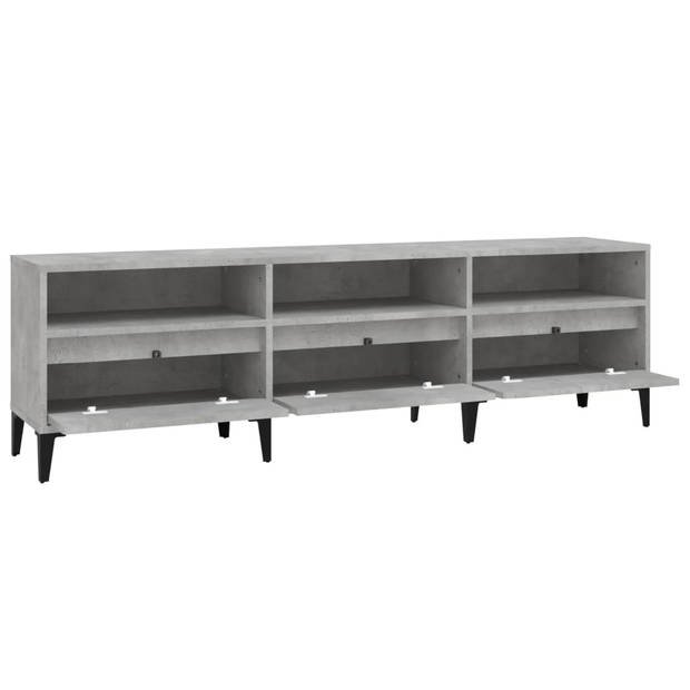 The Living Store TV-kast - betongrijs - 150 x 30 x 44.5 cm - opbergruimte + weergavefunctie