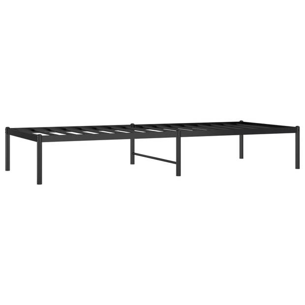 vidaXL Bedframe metaal zwart 75 x 190 cm