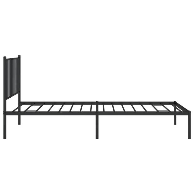 vidaXL Bedframe met hoofdbord metaal zwart 90x200 cm