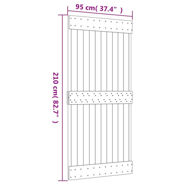 vidaXL Deur NARVIK 95x210 cm massief grenenhout