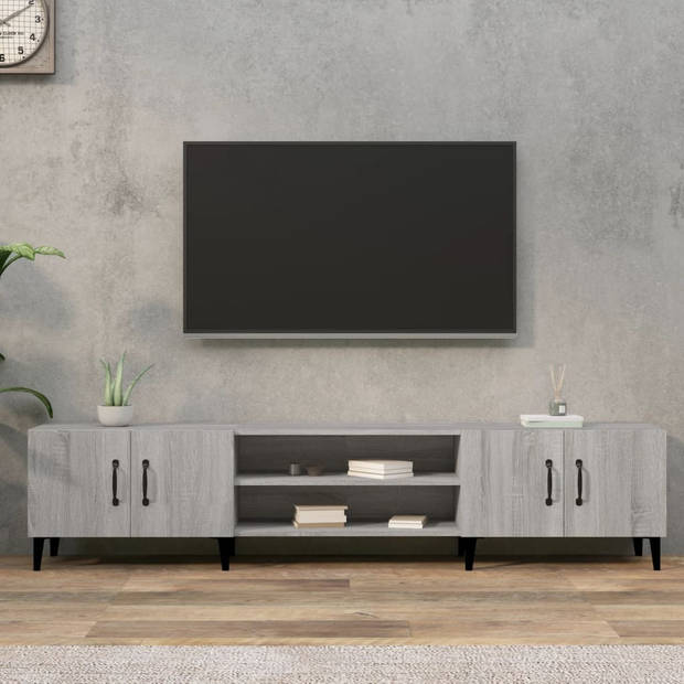 The Living Store Tv-kast - Tv-meubel 180x31.5x40 cm - Grijs Sonoma eiken