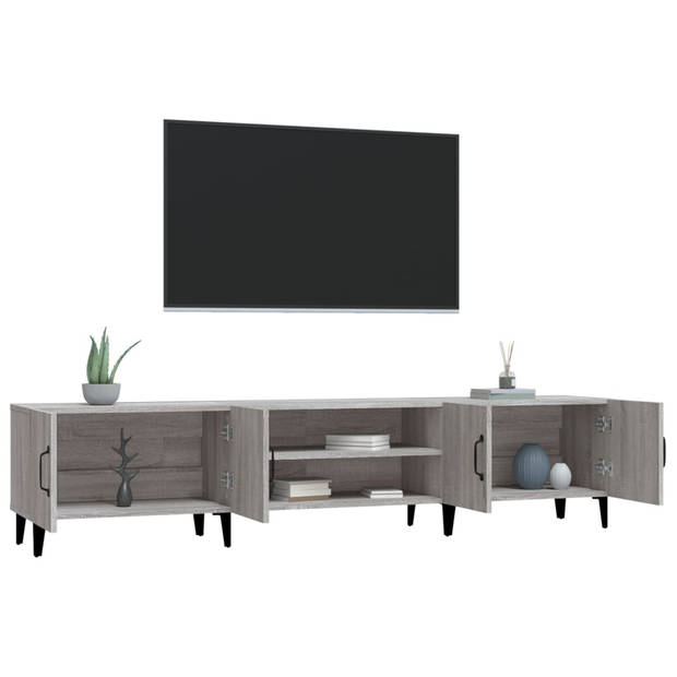 vidaXL Tv-meubel 180x31,5x40 cm bewerkt hout grijs sonoma eikenkleurig