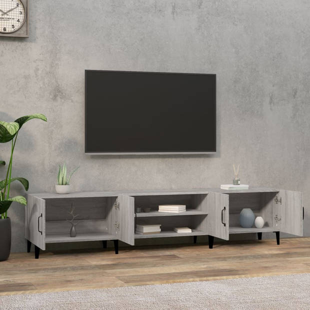 The Living Store Tv-kast - Tv-meubel 180x31.5x40 cm - Grijs Sonoma eiken