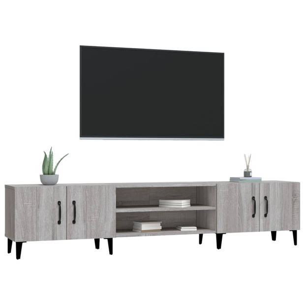 vidaXL Tv-meubel 180x31,5x40 cm bewerkt hout grijs sonoma eikenkleurig