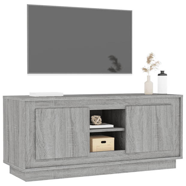 vidaXL Tv-meubel 102x35x45 cm bewerkt hout grijs sonoma eikenkleurig