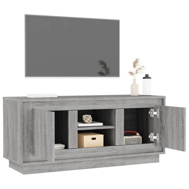 vidaXL Tv-meubel 102x35x45 cm bewerkt hout grijs sonoma eikenkleurig