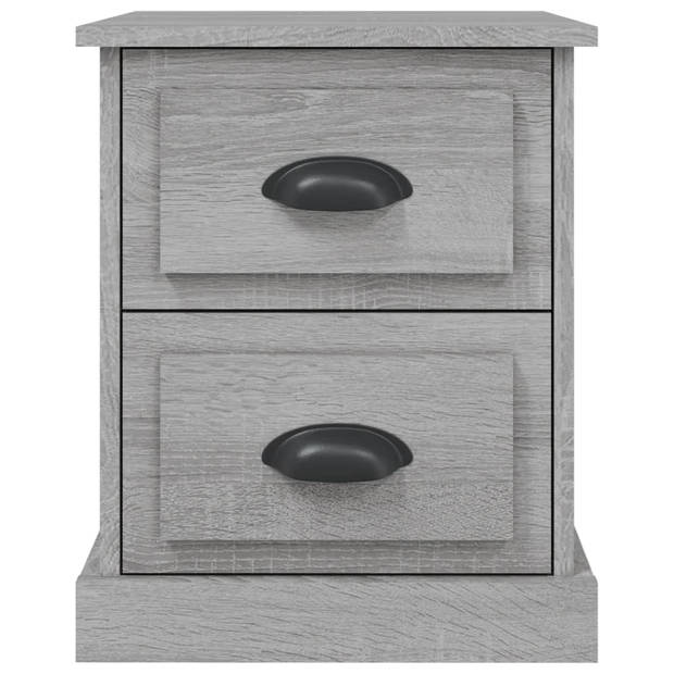 vidaXL Nachtkastjes 2 st 39x39x47,5 cm bewerkt hout grijs sonoma eiken