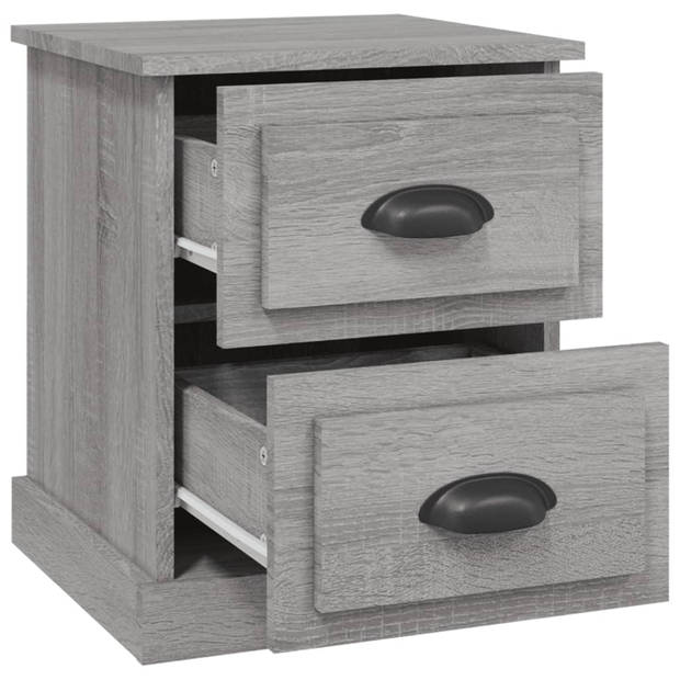 vidaXL Nachtkastjes 2 st 39x39x47,5 cm bewerkt hout grijs sonoma eiken