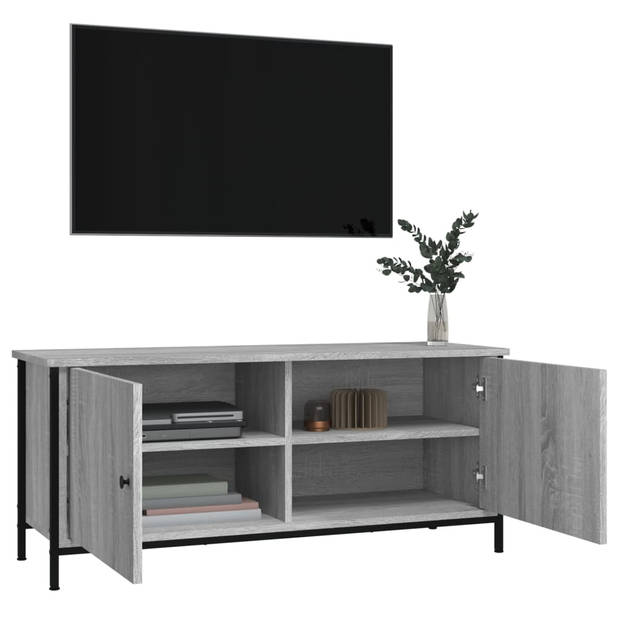 vidaXL Tv-meubel 102x35x45 cm bewerkt hout grijs sonoma eikenkleurig