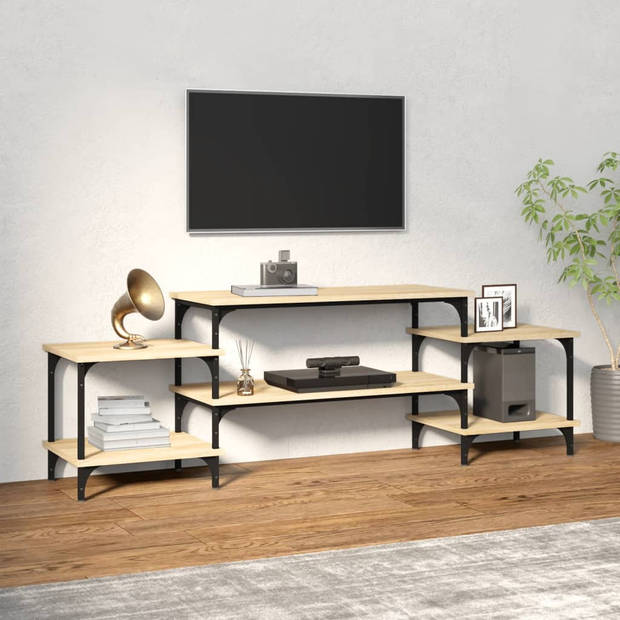 vidaXL Tv-meubel 157x35x52 cm bewerkt hout sonoma eikenkleurig