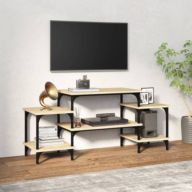 The Living Store Tv-meubel - Sonoma eiken - 117 x 35 x 52 cm - Duurzaam hout en staal