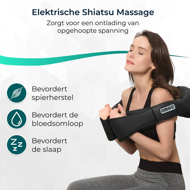Massagerr® Shiatsu Massagekussen - Draadloos - Nekmassage Apparaat - Infrarood - Massage Apparaat