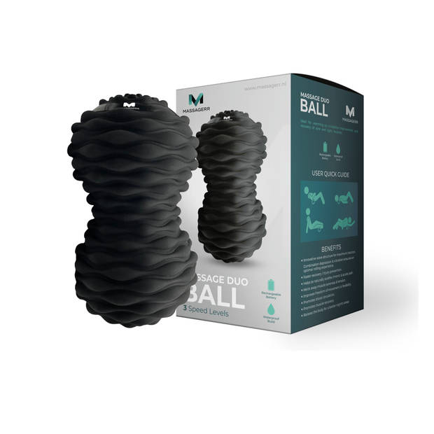 Massagerr® Vibrerende Duo Massagebal - Triggerpoint Bal - 4 Trilniveaus - Peanut Ball - Massage Roller