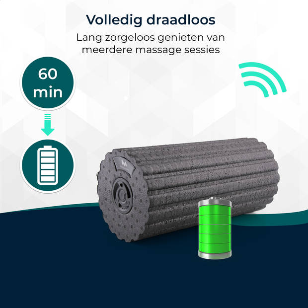 Massagerr® Vibrerende Foam Roller – 4 Trilniveaus – Massage Roller – Massage Apparaat