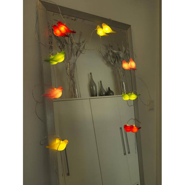 LED Lichtsnoer Snoerverlichting - 8 lamps LED multicolor vogels - 3,5 meter - voor binnen