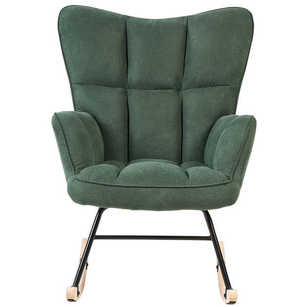 Beliani OULU - Schommelfauteuil-Groen-Polyester