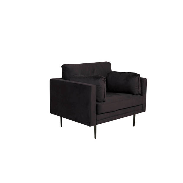 Boom II fauteuil velours zwart.