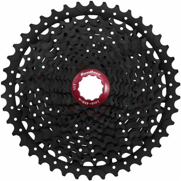 SunRace Cassette 11SP MX8 11-42T zwart/rood