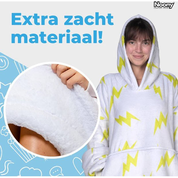 Noony Lightning oversized hoodie deken - plaids met mouwen - fleece deken met mouwen - one size fits all