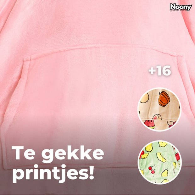 Noony roze hoodie deken kinderen - fleece deken met mouwen - ultrazachte binnenkant – one size - kids