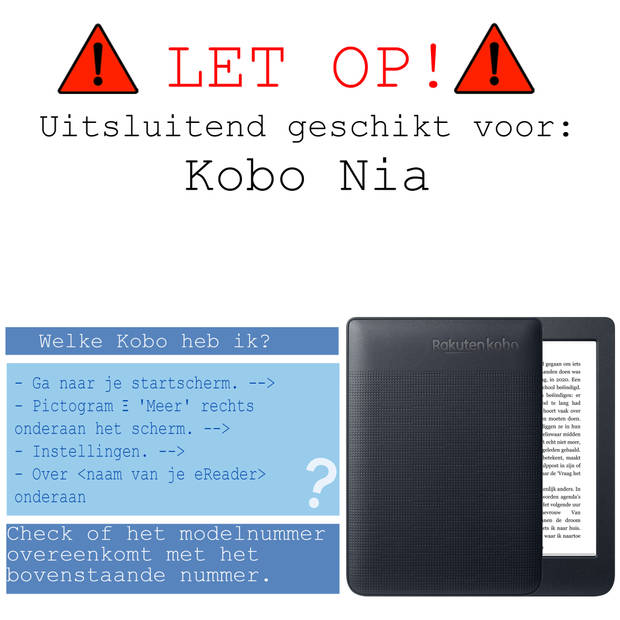 Basey Hoesje Geschikt voor Kobo Nia Hoesje Bookcase Cover Hoes - Hoes Geschikt voor Kobo Nia Case Cover Hoes - Vlinder