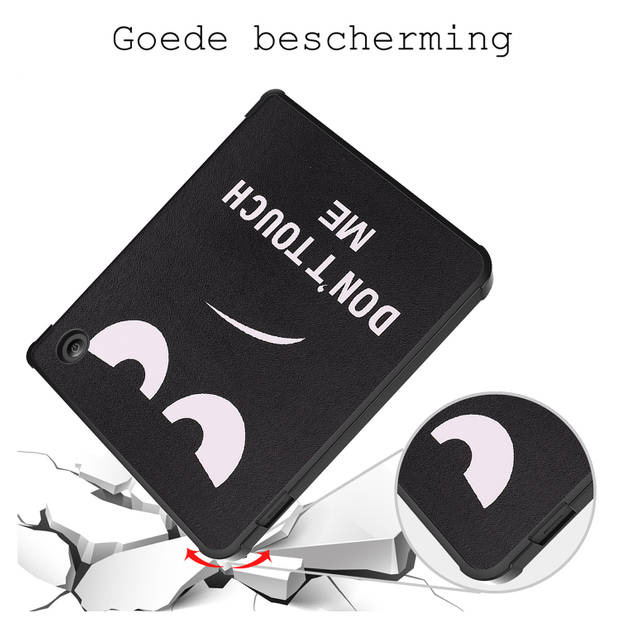 Basey Hoesje Geschikt voor Kobo Libra 2 Hoesje Bookcase Cover Hoes - Kobo Libra 2 Case Cover Hoes - Don't Touch Me