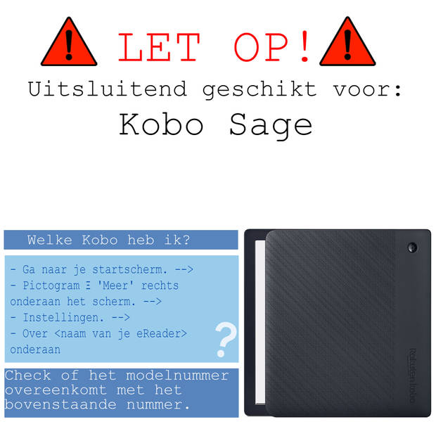 Basey Hoesje Geschikt voor Kobo Sage Hoesje Bookcase Cover Hoes - Hoes Geschikt voor Kobo Sage Case Cover Hoes - Zwart