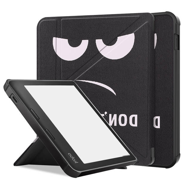 Basey Hoesje Geschikt voor Kobo Libra 2 Hoesje Bookcase Cover Hoes - Kobo Libra 2 Case Cover Hoes - Don't Touch Me